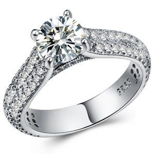 💎Luxury Zircon Full Filled Dazzling Stone Silver Rings for Women, INDN8079